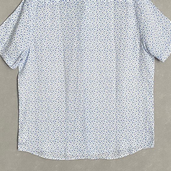 Michael Kors Men's XL Slim Fit Short Sleeve Shirt Linen Blue Floral NEW - Picture 8 of 12